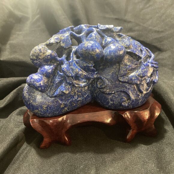 Carved Lapis Lazuli Figure On Stand